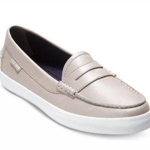 Cole Hann Nantucket Silver Loafers